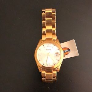 NWT rose gold fossil watch